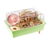Hamster Cage Hamster cage transparent oversized space and elevated landscape villa(Green)