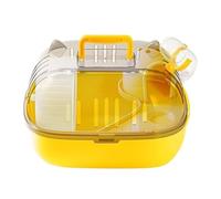 Hamster Cage Hamster cage transparent portable water dispenser running wheel for external use(Yellow)