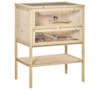 Hamster Cage House Pet Play Exercise 3 Tiers Mouse Wooden Fir Small Animals