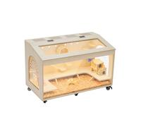 Hamster Cage Large 32 inch Guinea Pig Cages Hamster Cages Enclosure and Habitats Mice Rat Cage with Platform Openable Top Acrylic Sheets Wooden Chewproof Small Animal Cage for Hedgehog Mouse Gerbil
