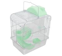 Hamster Cage Large Castle with Double Deck, Plastic and Wire | Light Green Home Decor, Suitable for Hamster and Rat Use, Acrylic Style Design, Small Animal Habitat