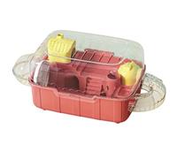 Hamster Cage Large villa dedicated transparent breeding double-layer space hamster cage(Red)