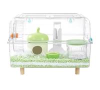 Hamster cage light green transparent shelter large space, texture Hamster Travel Cage