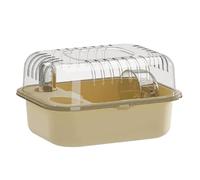 Hamster Cage Luxury panoramic pet specific transparent belt running wheel hamster cage(Beige)