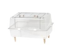 Hamster Cage Pet Breeding Box 360° Viewing Ventilated Cages Rat Cage Pet Villa for Small Animals for Birds Chicks Rat Lizards, clear