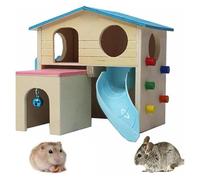 Hamster Cage Pet Fun House Hamster Sleeping Nest Supplies Mouse Bed Transport Cage Box Toy(Blue)