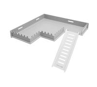 Hamster Cage Platform Safe Exercise Ornaments Plastic Small Animal Cage Standing Platform with Ladder for Guinea Pig Cage M Type (M Type)