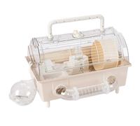 Hamster cage portable convenient double-layer with variety of accessories Hamster Travel Cage(Beige)