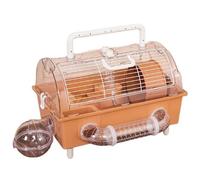 Hamster cage portable convenient double-layer with variety of accessories Hamster Travel Cage(Orange)