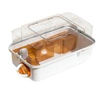 Hamster Cage Portable portable hamster cage outdoor panoramic transparent double-layer villa(Orange)