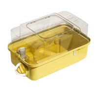 Hamster cage Portable portable hamster cage outdoor panoramic transparent double-layer villa(Yellow)