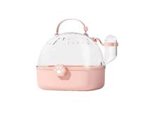 Hamster cage Portable Transparent Hamster Cage And Portable Large Space Supplies For Outdoor Activities Big Flower Branch Rat for Pet(Pink)