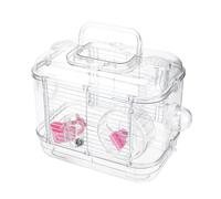 Hamster cage Portable Transparent Hamster Cage Castle Cage Single And Double-story Villa Gold Wire Cage Small Animal House for Pet(Single layer)