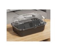 Hamster Cage Portable Travel Transparent Hamster House with Running Wheel & Water Box Small Animal Habitat with Handle Pet Carrier for Guinea Pig Rat(Nero)