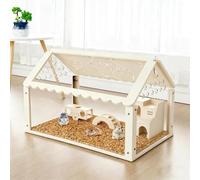 Hamster Cage, Small Animal Cage, Acrylic Hamster Cage for Rodent, Mice, Dwarf Hamster, 60 x 30 x 40 cm, Hamster House, Pet Habitat with Ladder, Mini House
