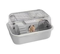 Hamster Cage, Small Animal Enclosure, Two Tier Design with Silent Wheel, Spacious Play Rest Zone for Gerbil, Chinchilla, Bunny, Squirrel Use, 13.78x9.84x7.28 inches