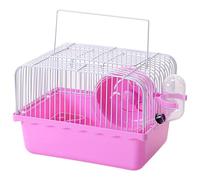 Hamster Cage Small Guinea Pig Cages with Slient Running Wheel Water Bottle and Accessories 9x6.7x6.7" Plastic Hamster Cage