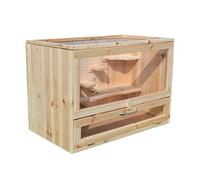 Hamster Cage Solid Wooden House Hamster Pet Cat Rutin Chicken Cage Villa(60 35 42cm)