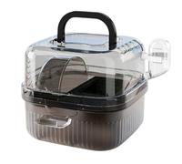 Hamster Cage Spacious hamster cage outdoor portable acrylic transparent belt water dispenser Habitat(Black)
