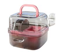 Hamster Cage Spacious hamster cage outdoor portable acrylic transparent belt water dispenser(Pink)