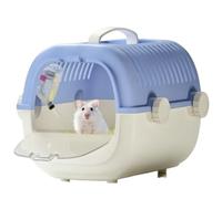 Hamster Cage Take out special dual tone hamster cage with water bottle portable and(Blue White)