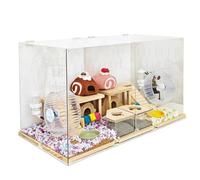 Hamster Cage Transparent acrylic large space double room top door hamster cage