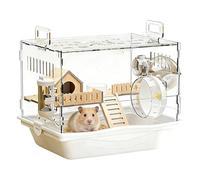Hamster Cage - Transparent Animal Cage | Small Animal House with Nesting Area, for Chinchilla, , Ferret, Hamster, Gerbil, Hedgehog