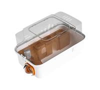Hamster Cage Transparent Creative Hamster Habitat for Bunny Guinea Pigs Rats Orange, 32x20x19cm