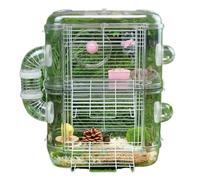 Hamster Cage Transparent double-layer hamster cage with tube for small pets Habitat