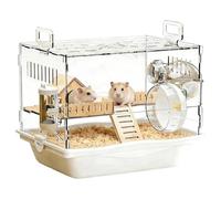 Hamster Cage, Transparent Habitat Cage, Small with a Spacious Habitat, for Hamsters, Gerbils, Hedgehogs, Chinchillas, Rabbits, Ferrets