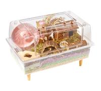 Hamster cage transparent oversized space and elevated landscape villa Hamster Travel Cage(Transparent)