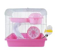 Hamster Cage Villa Spacious Hollow Mesh with Handle Easy to Carry Hamster Travel Cage(Pink)