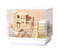 Hamster Cage White hamster cage tray with detachable hollow structure simple design