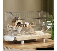 Hamster Cage with All Accessories, Gerbil Cage Wide Door Design for All-Round Observation Anti-Bite Suitable for Hamsters, Guinea Pigs, Gerbils(C-45 * 30 * 34cm)