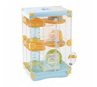 Hamster Cage with Multi-Level Habitat Secure Small Animal Enclosure Wire Construction Running Wheel and Tube Set Suitable for Hamster Gerbil Mouse Home Care, color to 6, 2-Layer 617H