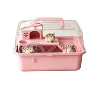 Hamster Cage - with Running Wheel Clear Enclosure - 12-inch Hamster Bedding Box Mouse Habitat - for Pet Dwarf Syrian Hedgehog Small Animals Travel Outdoor Home