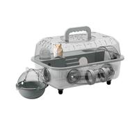 Hamster Cages 2-Layer Assembled Transparent Crate | with Tunnel and Silent Wheel 37x25x22cm Hamster Tank for Bedding Resting Hiding for Gerbil Mouse Pet Indoor Outdoor Travel
