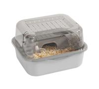 Hamster Cages, 2-tier Square Acrylic Small Pet Habitat Ventilated Chinchilla Cage with Essential Accessories, Gray