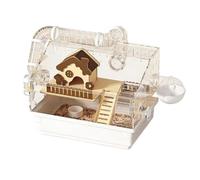 Hamster Cages Acrylic pet villa with large space running wheel water bottle hamster cage(White)