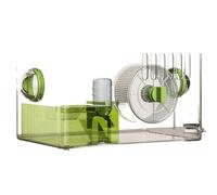 hamster cages Acrylic transparent partition spacious home desktop hamster cage rodent cage(Green)