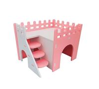 hamster cages Assembled Hamster Slide Toy Golden Bear Breathable House Nest Chinchillas Accessories rodent cage(Pink)