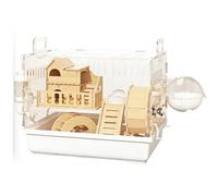 Hamster Cages Fully transparent double-layer hamster cage concealed outdoor bathroom, spacious