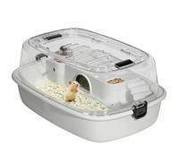 Hamster Cages Hamster Cage Double layered Villa Integrated Transparent Supplies(Gris)