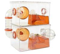 Hamster Cages Hamster cage fully transparent tunnel can connect to second layer pipeline(Orange)