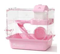 Hamster Cages Hamster cage golden bear spacious and transparent double layered nest(Blue White)