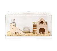 Hamster Cages Hamster cage large space breathable shelter acrylic transparent(White)