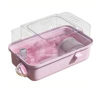 Hamster Cages Hamster cage spacious small villa transparent novice raising creating scenery(Pink)