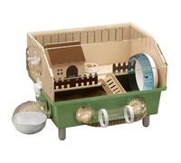 hamster cages Hamster cage transparent tunnel large space open door pipeline rodent cage(Green)