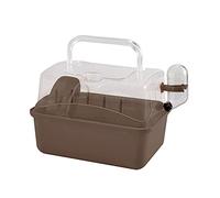 hamster cages Hamster Travel Case Bird Parrot Carrying Cage Portable Outgoing Gear for Small Pets Chinchilla Squirrel rodent cage(Bruin)