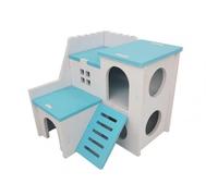 Hamster Cages Hut Breathable Stable Structure Cage Accessories Mouse Sleeping Nest House Toy(Blue)